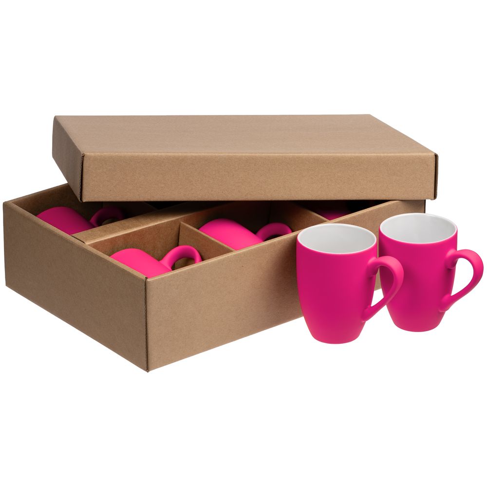 Набор кружек Good Morning c покрытием софт-тач, фуксия Набор кружек Good Morning c покрытием софт-тач, фуксия