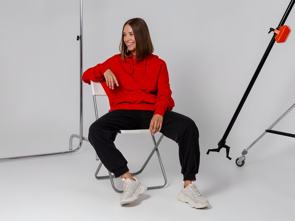 Худи унисекс Vozduh 2.0, красное Худи унисекс Vozduh 2.0, красное