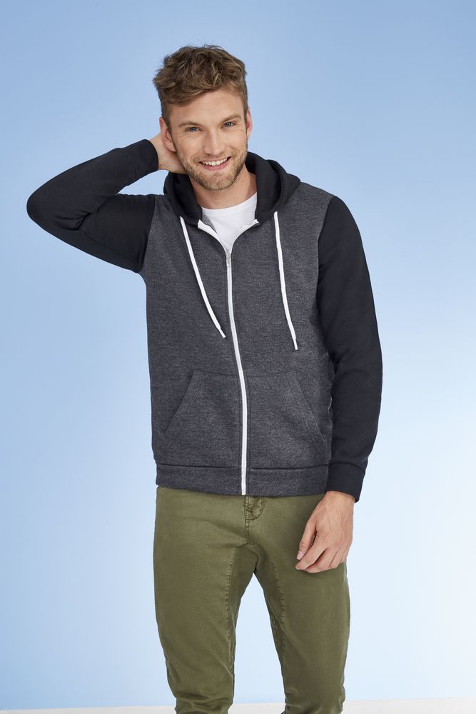 Толстовка на молнии Silver 280 серый меланж с черным Толстовка на молнии Silver 280 серый меланж с черным