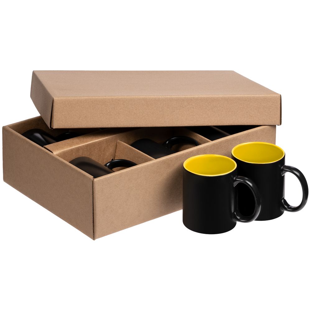 Набор из 6 кружек-хамелеонов On Display, желто-черный Набор из 6 кружек-хамелеонов On Display, желто-черный