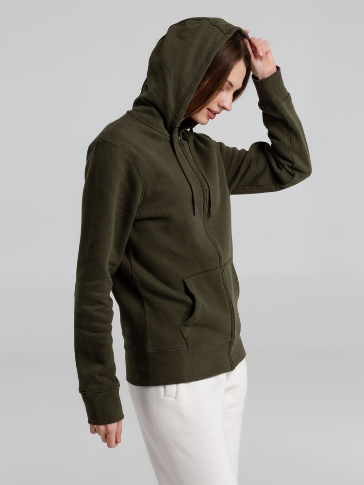 Толстовка на молнии с капюшоном унисекс King, хаки Толстовка на молнии с капюшоном унисекс King, хаки