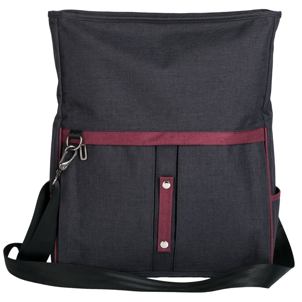 Сумка для ноутбука 2 в 1 twoFold, серая с бордовым Сумка для ноутбука 2 в 1 twoFold, серая с бордовым