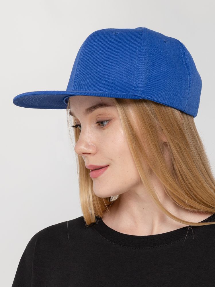 Бейсболка Snapback с прямым козырьком, ярко-синяя Бейсболка Snapback с прямым козырьком, ярко-синяя