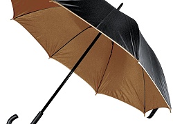 Зонт-трость Downtown, черный с коричневым