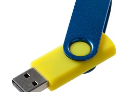 Флешка Twist Color, желтая с синим, 8 Гб