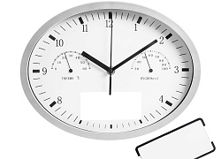 Часы настенные Insert3 с термометром и гигрометром, белые