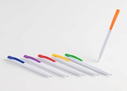 Ручка шариковая Pin, белая с фиолетовым