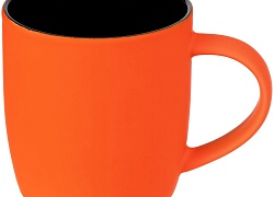 Кружка Surprise Touch Black c покрытием софт-тач, оранжевая