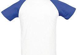 Футболка мужская двухцветная Funky 150, белая с ярко-синим