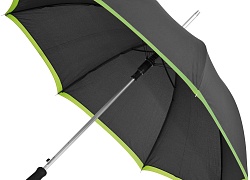 Зонт-трость Highlight, черный с зеленым