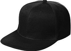 Бейсболка Snapback с прямым козырьком, черная