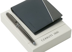 Набор Cerruti 1881: кошелек и роллер, синий