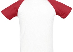 Футболка мужская двухцветная Funky 150, белая с красным