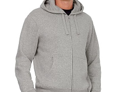 Толстовка мужская Hooded Full Zip серый меланж