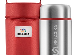 Термос для еды Relaxika 700, в чехле, стальной