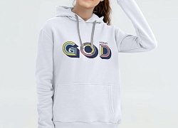 Толстовка с капюшоном «Новый GOD», белая