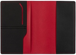 Обложка для паспорта Multimo, черная с красным