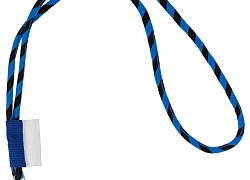 Шнурок для бейджа Tube Long, черный с синим